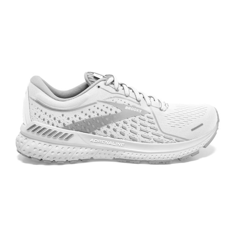 Brooks Adrenaline GTS 21 Women's Road Running Shoes - White/Grey/Silver (61509-DMCU)